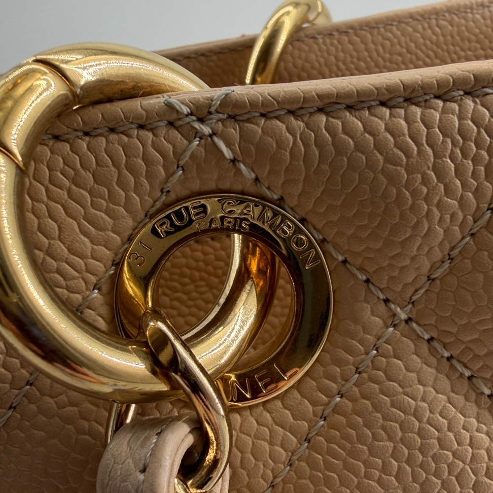 Chanel Beige Quilted Grand Shopping GST Tote Bag - Picture 11 of 13